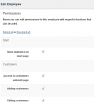 Permissions for employees
